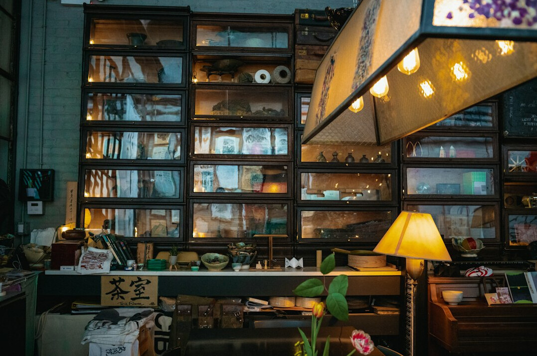 Collection of vintage books on a shelf