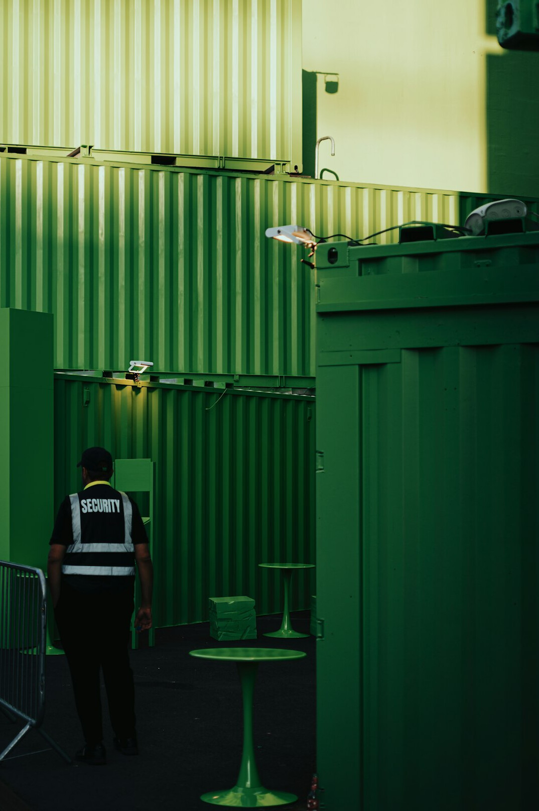 security guard watching monitors